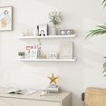 thumbnail image 2 of Floating Shelves Wall Shelves Set of Wood Storage Shelves with Ledge Wall Mounted Floating Shelf for Living Room Kitchen Bedroom Books Photo Frames Decor Walnut, 2 of 8