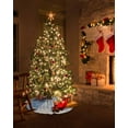thumbnail image 5 of Blue Christmas Christmas Tree Skirt 36 Inches Large Christmas Skirt Tree, Retro Xmas Blue Snowflake Pine Tree Beige Tree Skirt Christmas Decorations for Fireplace Party Holidays Indoor Outdoor, 5 of 7