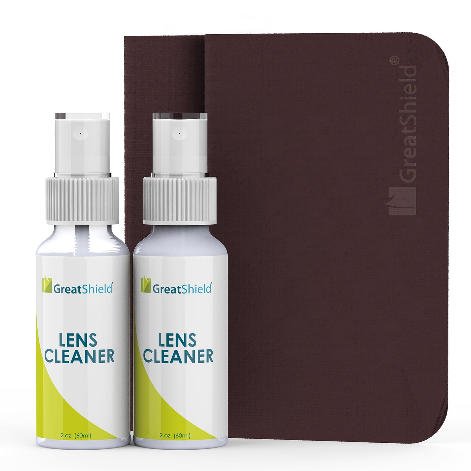 GreatShield Lens Cleaner Spray Kit, 2X 2oz Cleaning Solution Bottles