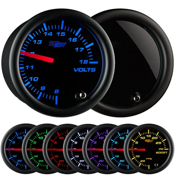 glowshift tinted 7 color volt gauge