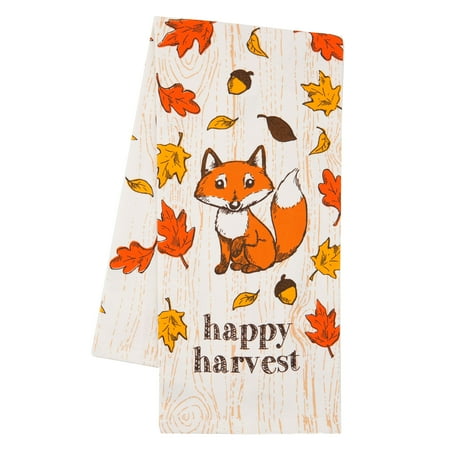 harvest time flour sack kitchen towel woodland fox print - walmart harvest time flour sack kitchen towel woodland fox print - walmart