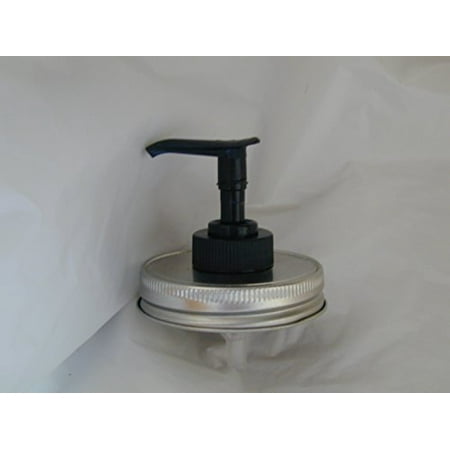 Jaw Accessory Attachment - Mason Jar Lotion/Soap dispenser - Silver Lid w/Black Pump Single Pack