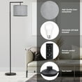 thumbnail image 3 of JURULU Arc Floor Lamp, Modern Standing Lamp with Remote Control, Including 4 Color Temperature 9W LED Bulbs, 350º Adjustable Linen Lampshade, Ideal for Living Room, Bedroom, Office, 3 of 11