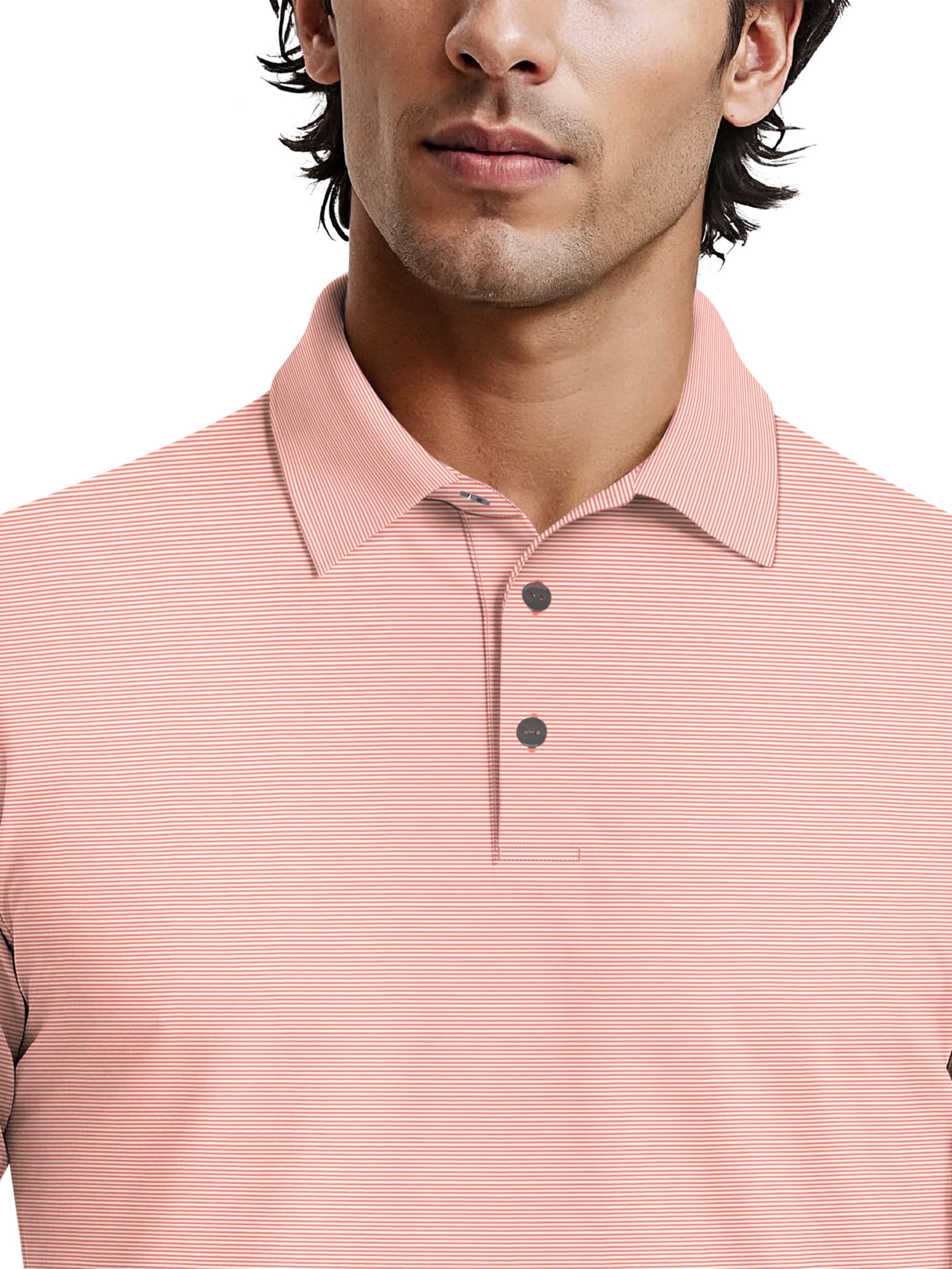 Ben Hogan Men's & Big Men's Performance Fine Line Printed Short Sleeve Polo Shirt, up to 5XL