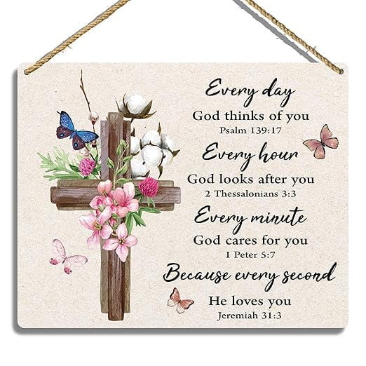 Bible Verse Wall Art, Religious Christian Gift Decorations, Motivational Wooden Hanging Sign, Inspirational Faith Based Gifts