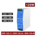 thumbnail image 3 of Entrée NDR120W 100V - AC à DC Rail DIN Industriel Alimentation de Commutation Type NDR 12/24/48V, Refroidissement Intelligent, 3 of 7