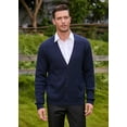 thumbnail image 6 of Kallspin Men’s Wool Blend V-Neck Cable-Knit Cardigans Sweaters (Navy Blue, 4X-Large), 6 of 8