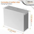 thumbnail image 3 of Hanging File Organizer Letter-Size File Holder Filing Box Includes 5 Hanging Folders - Metal Mesh Magazine Letter Storage Cabinets File Cart for Office Home School, No Assembly Required, 3 of 4