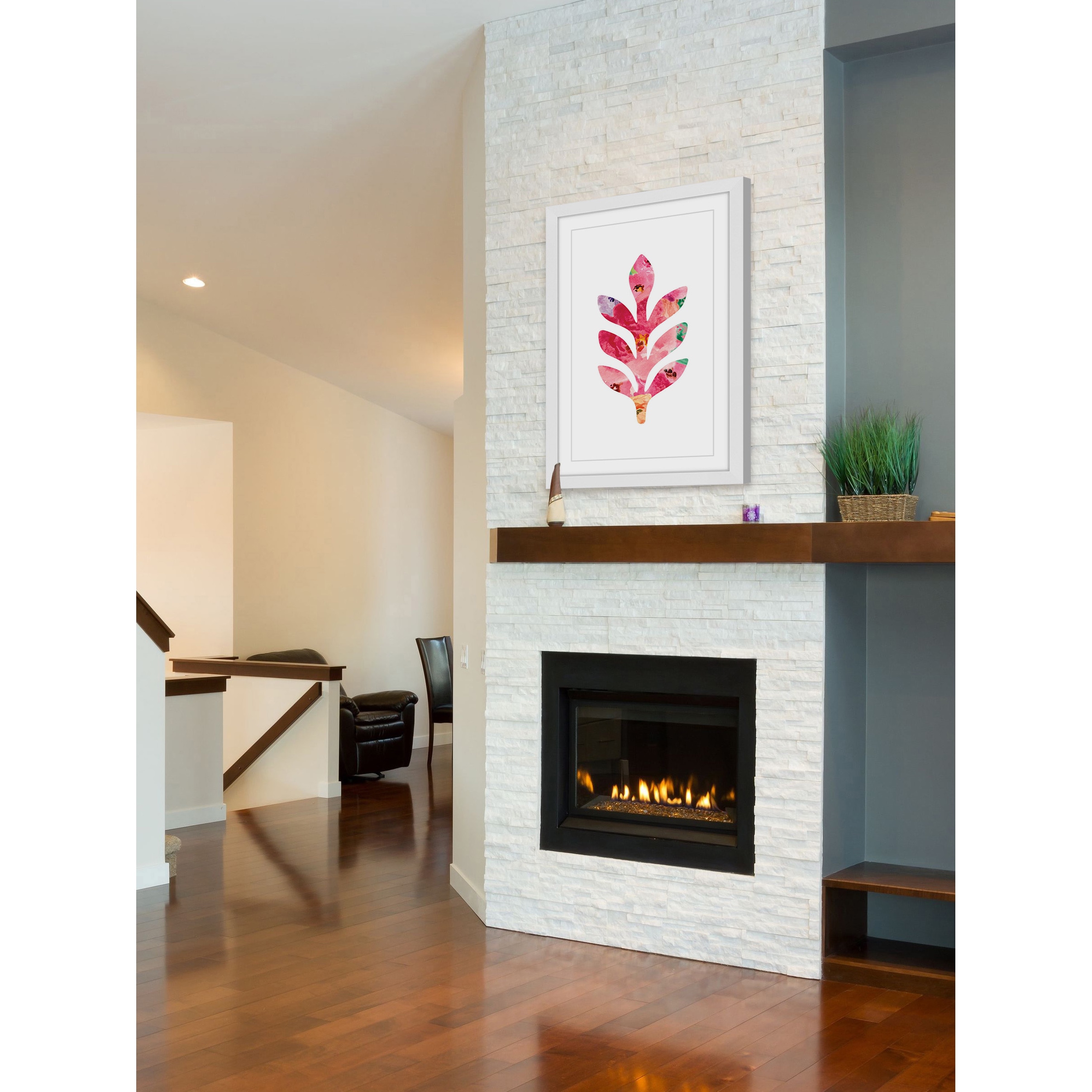 MARMONT HILL  - 'Floral Leaf' by Diana Alcala Framed Painting Print - Multi-Color 24 x 36