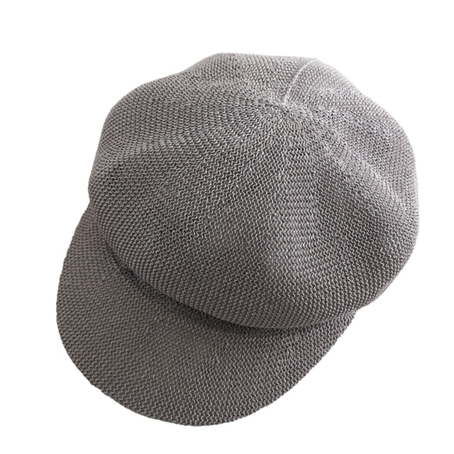 Gorro tipo boina informal para mujer, sombrero de sol con malla de protección solar, boina octogonal de punto calada para viajes, senderismo, uso diario, ajustable con cordón, estilo Newsboy Bakerboy