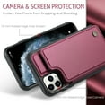 thumbnail image 2 of Feishell for iPhone 16 Pro Case with Card Holder, Wallet Case for Women Men with RFID Blocking, Durable PU Leather Kickstand Magnetic Clasp Shockproof Phone Case,Winered, 2 of 9