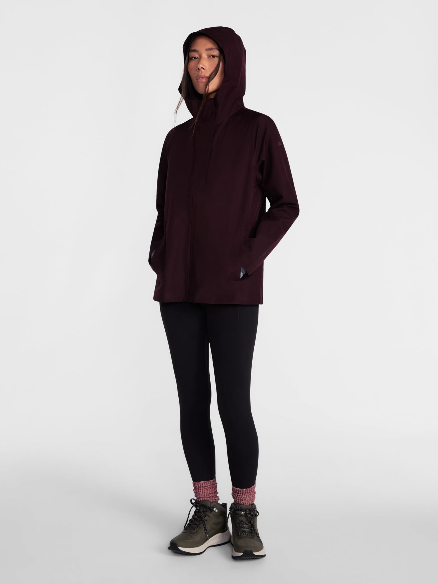 Ozark Trail Women's and Women's Plus Asymmetrical Zip Rain Jacket, Sizes XS-3X