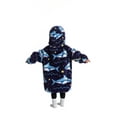 thumbnail image 4 of Oversized Wearable Blanket Hoodie For Adult Kids - Big Hooded Sherpa Junior Sweatshirt With Front Pocket, 4 of 5
