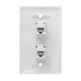 thumbnail image 4 of 2 Port Ethernet Wall Plate, Cat6 Female to Female Wall RJ45 Inline Coupler Wall Outlet, White, 4 of 5