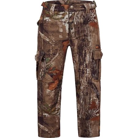NEW VIEW Kids Camo Hunting Pants Silent Youth Hunting Clothes for Cold Winter Camouflage Hunting Pants for Boys & Girls