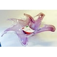 thumbnail image 5 of Italian Murano Glass Open Dish Bowl Flower Italy Creamy Plum 10", 5 of 5