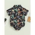 thumbnail image 4 of Wassery Baby Boy Summer Romper Shirt 3 6 12 18 Months Infant Boys Short Sleeve Button Down Cow Print Bodysuit Western Clothes, 4 of 8