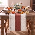 thumbnail image 5 of Sm:)e Boho Macrame Caramel Woven Table Runner 12x36 Inch, Seasonal Holiday Hollow Kitchen Dining Table Decoration for Home Party Decor, 5 of 12