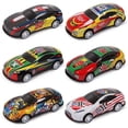 thumbnail image 3 of Bewildely 6 piezas niños juguete aleación Metal tirar hacia atrás coche salto modelo 360 grados rotación volcado niños Color al azar Juegos de cartas, 3 of 4