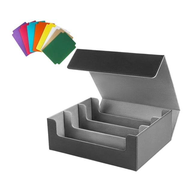 BELOVING Card Deck Box Card Storage Box for Baseball Card Standard Cards Graded Cards Gray