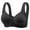 Black, variant on Women's Front Closure Minimizer Bras Ribbing Breathable Wirefree Stretch Push up Bras Thin Cup Comfort Soft Full Coverage Supportive Front Hook Bralettes Black XL