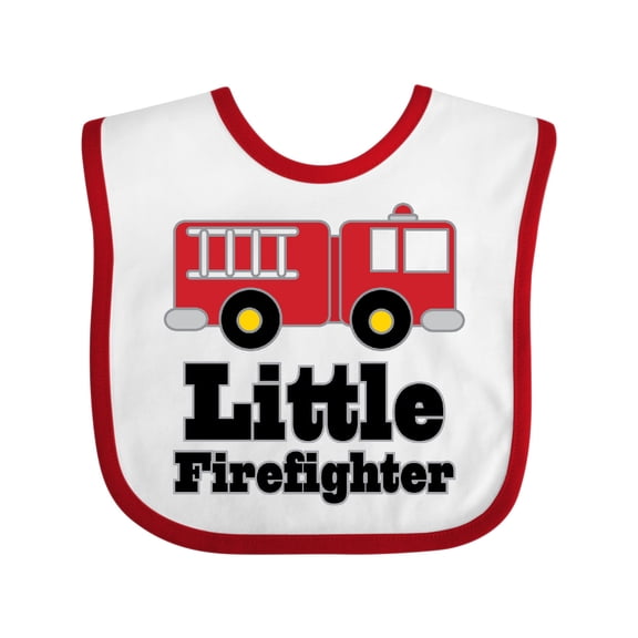 Inktastic Little Firefighter Fire Engine Boys or Girls Baby Bib