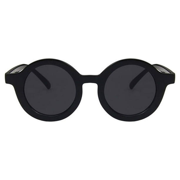 Qarigey Gafas de sol redondas para niños Gafas para bebés Ropa facial Accesorios para protección de ojos Negro brillante Gris Type3 NO3