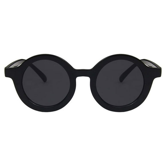 Qarigey Gafas de sol redondas para niños Gafas para bebés Ropa facial Accesorios para protección de ojos Negro brillante Gris Type3 NO3