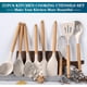 thumbnail image 2 of Juego de utensilios de cocina de silicona: resistentes al calor, incluye pinzas, espátula, cuchara, cepillo, batidor y mango de madera. Ideal para utensilios de cocina antiadherentes y aptos para, 2 of 7