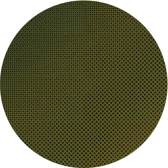 Ahgly Company Machine Washable Indoor Round Transitional Olive Green Area Rugs, 4' Round