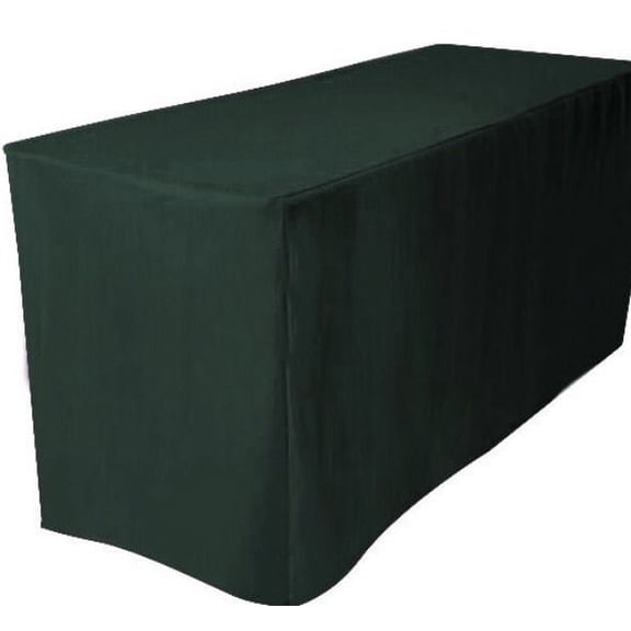 5' ft. Fitted Polyester Table Cover Trade show Booth DJ Tablecloth Hunter Green"