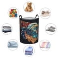 thumbnail image 4 of Daiia Stained Glass Eagle USA Round Laundry Basket with Handles Thickened Waterproof Circular hamper,Dirty Clothes Storage Basket for Bedroom,Bathroom,College Dorm-Small, 4 of 6