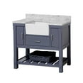 thumbnail image 5 of Charlotte 42" Farmhouse Bathroom Vanity with Marine Gray Cabinet and Carrara Marble Top, 5 of 6