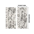 thumbnail image 3 of huayou 2 Pack Printed Kitchen Tier Curtains, 27.56x59.06 Inch Black Sketch Floral Pattern Short Window Curtains, for Indoor Kitchen Farmhouse Home Window Decor, 3 of 7