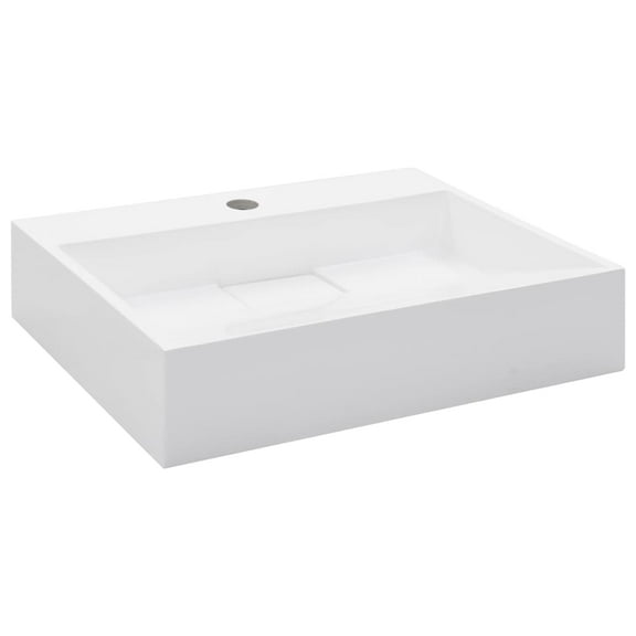 vidaXL Wash Basin Mineral Cast/Marble Cast White Washroom Sink Multi Sizes