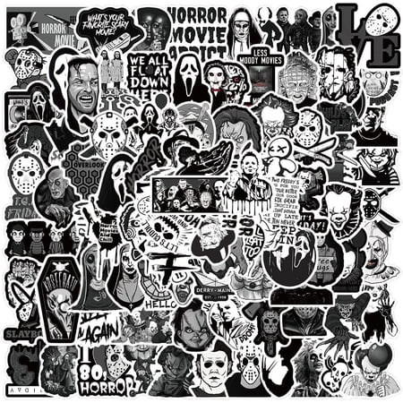 100 Pcs Horror Stickers,Horror Movie Stickers Vinyl Waterproof Stickers ...