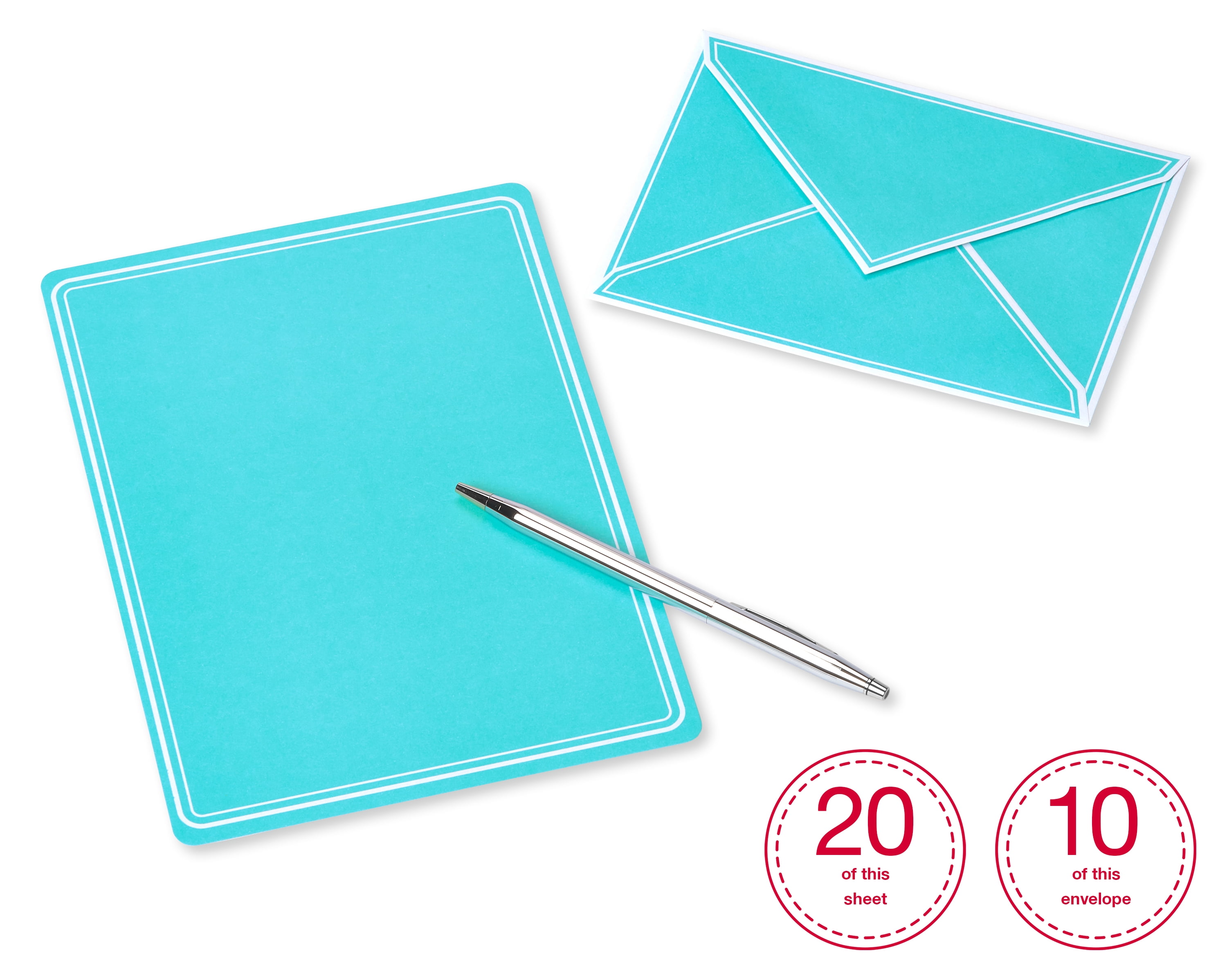 American Greetings Pastel Stationery Sheets, 80ct, Envelopes Included