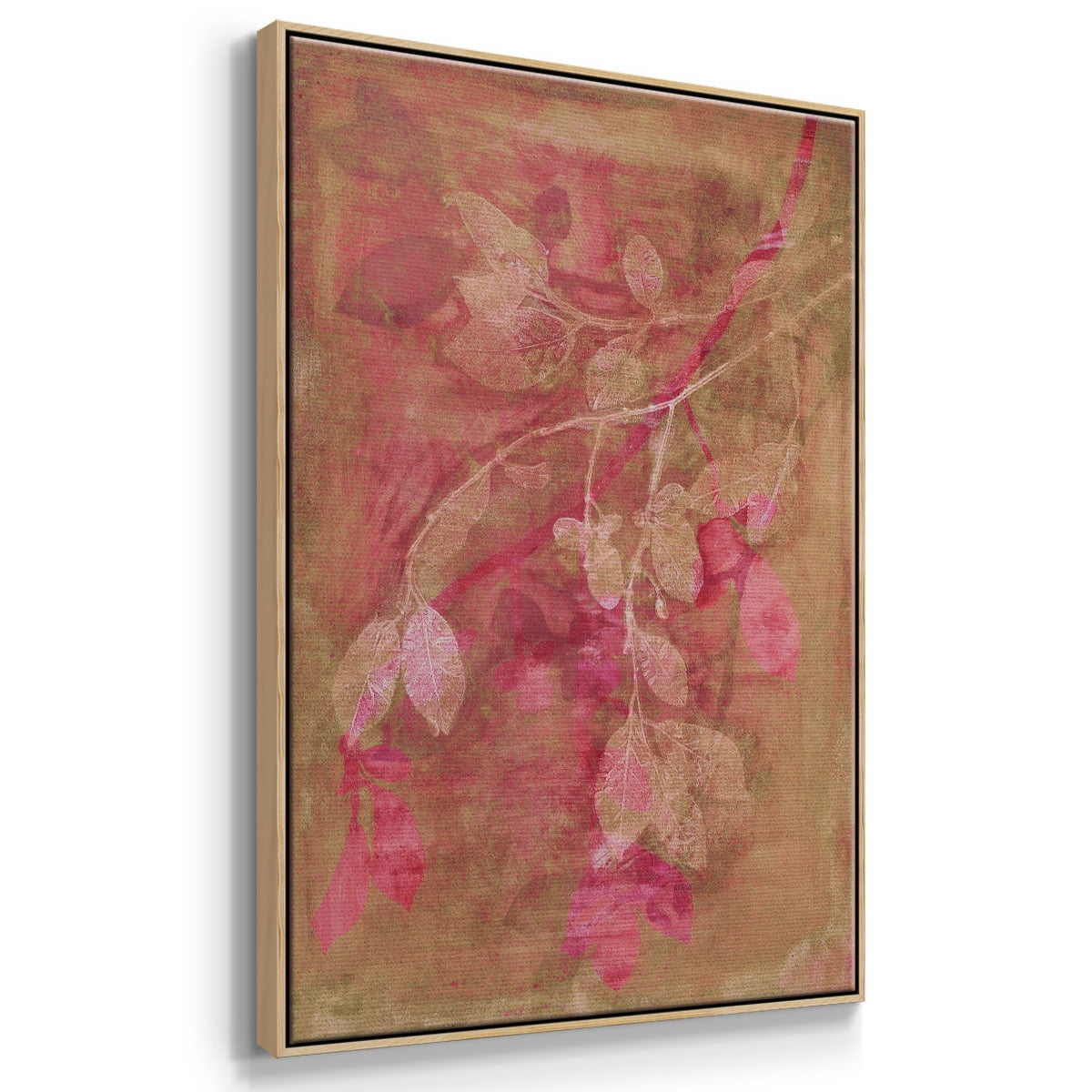 Branching Out IV Framed Premium Gallery Wrapped Canvas - Ready to Hang - 17 x 25 - Natural Wood Floating Frame
