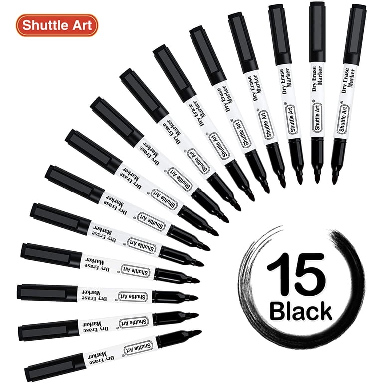 Shuttle Art Black Dry Erase Markers, 15 Pack Magnetic photo 5