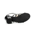 thumbnail image 5 of BLISSFUL STEP Women's Shoes Strappy Roman Block Heel Sandals Black 5, 5 of 7