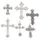 thumbnail image 4 of 6 cuentas de cruz surtidas en tono plateado antiguo para joyería DIY, colgantes y etiquetas Encanto, 4 of 4