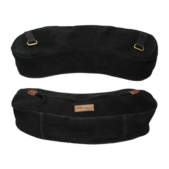 Horse Horse Suede Leather Saddle Cantle Trail Riding Bag Black 102AA26