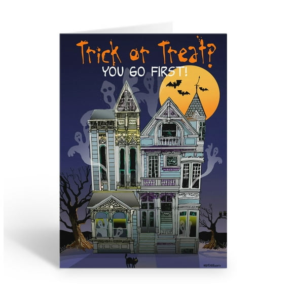 Haunted House Halloween Greeting Card - 12 Cards with Envelopes - Halloween - 18