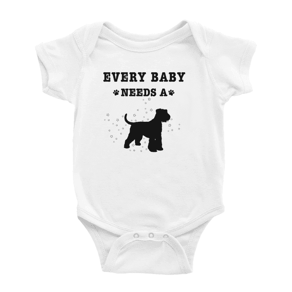 Every Baby Needs A Giant Schnauzer Dog Funny Baby Bodysuit For Boy Girl 0-3 Months
