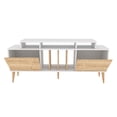 thumbnail image 5 of Char 63" Wide Modern Style Wood TV Stand for 65+ inch TV with Solid Wood Legs White & Marble, 5 of 7