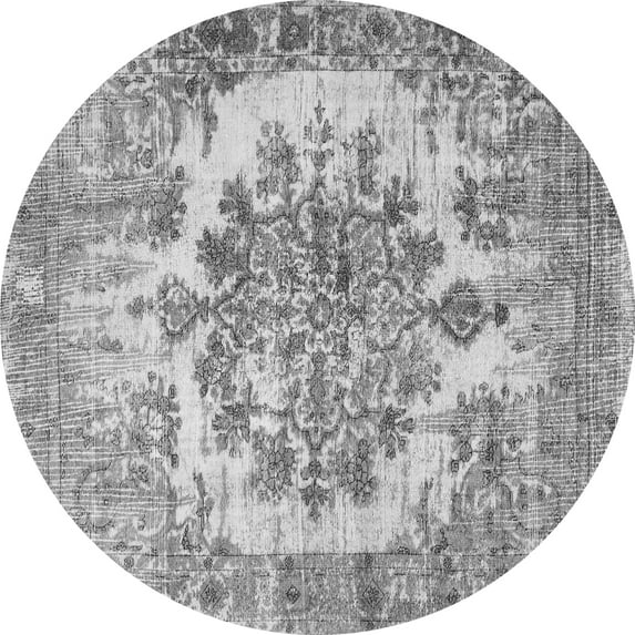 Ahgly Company Indoor Round Persian Gray Traditional Area Rugs, 8' Round