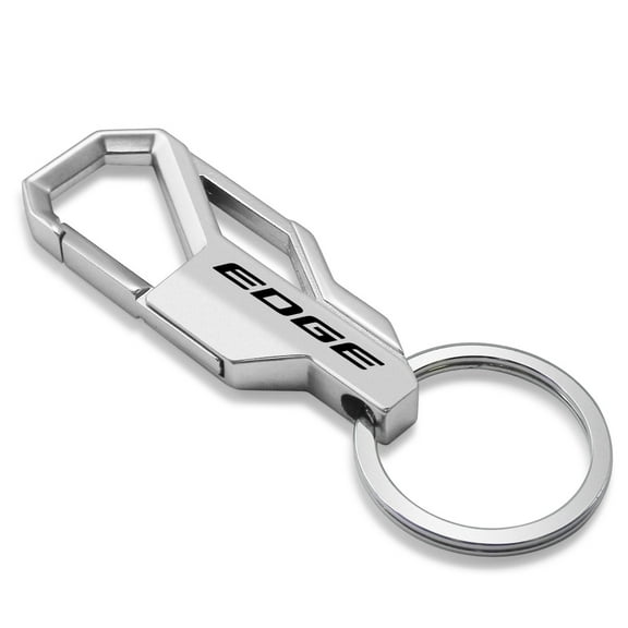 iPick Image for Ford Edge Silver Carabiner-style Snap Hook Metal Key Chain, Official Licensed