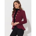thumbnail image 2 of Chaqueta gótica informal Allegra K con dobladillo alto bajo mujer Rojo M, 2 of 4