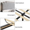 thumbnail image 4 of Queen Upholstered Platform Bed Frame with Rivet Decor Headboard, Wood Slat Support, No Box Spring Needed, Easy Assembly, Grey, 4 of 7