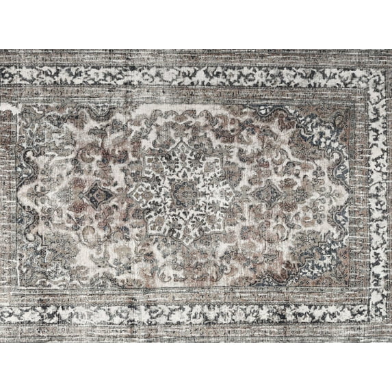 Ahgly Company Indoor Rectangle Traditional Pale Silver Gray Area Rugs, 3' x 5'